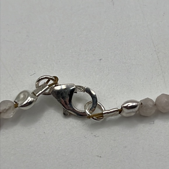 ROSE QUARTZ, MOONSTONE, MORGANITE, PINK AB CRYSTAL, AND STERLING NECKLACE 17” - Picture 10 of 15